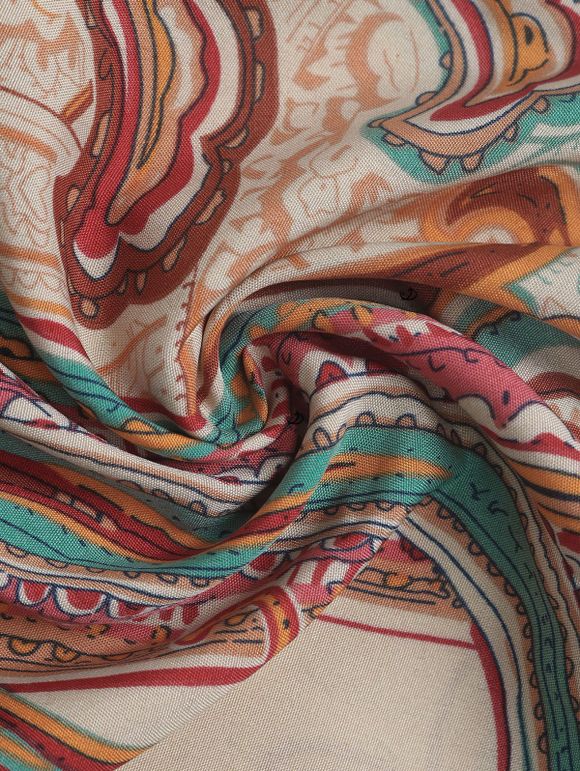 Combinaison vintage bohème à imprimé cachemire et épaules dénudées - Brun Légère XL | US 10