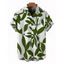 Chemise de vacances pour homme à motif de feuilles - Rouge foncé L