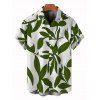 Chemise de vacances pour homme à motif de feuilles - Vert Armée 5XL
