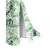 Robe de vacances à imprimé tropical de feuilles de palmier, en dentelle ajourée et fendue - Vert clair XXXXXL | US 20