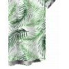 Chemise de vacances pour homme, imprimé tropical à feuilles de palmier, boutonnée - Vert clair 5XL