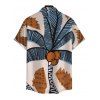 Chemise de vacances pour homme, style rétro tropical, imprimé cocotier, à boutons - Brun Légère L