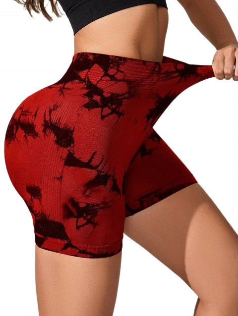 Short de yoga tie-dye push-up taille haute
