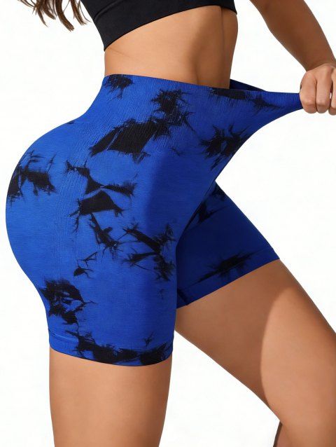 Short de yoga tie-dye push-up taille haute