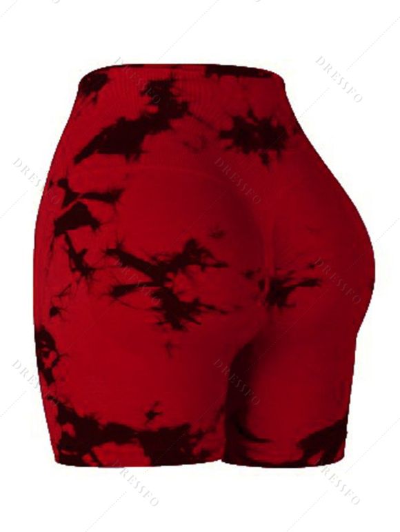 Short de yoga tie-dye push-up taille haute - Rouge Vineux XL | US 10