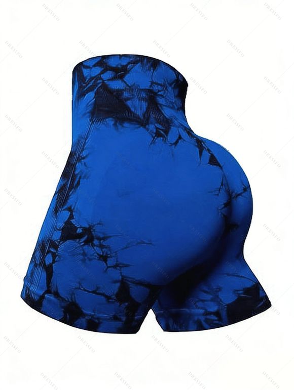 Short de yoga tie-dye push-up taille haute - Bleu XL | US 10