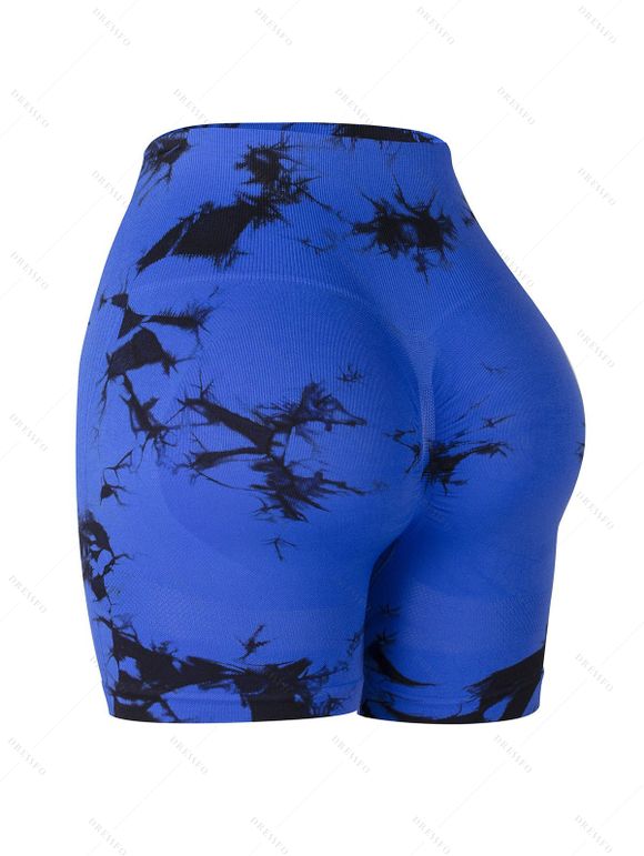 Short de yoga tie-dye push-up taille haute - Bleu XL | US 10