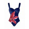 Ensemble maillot de bain de vacances Lily à imprimé floral, maillot de bain une pièce à armatures et jupe moulante - Cadetblue L | US 8