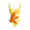 Ensemble maillot de bain de vacances Lily à imprimé floral, maillot de bain une pièce à armatures et jupe moulante - Jaune XL | US 10