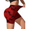 Short de yoga tie-dye push-up taille haute - Rouge Vineux XL | US 10