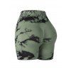 Short de yoga tie-dye push-up taille haute - Vert Armée XL | US 10
