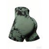 Short de yoga tie-dye push-up taille haute - Vert Armée XL | US 10