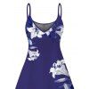 Robe de vacances à imprimé floral Lily et bretelles spaghetti - Bleu Marine XXXXXL | US 20