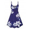 Robe de vacances à imprimé floral Lily et bretelles spaghetti - Bleu Marine XXXXXL | US 20