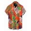 Chemise de vacances pour homme, imprimé tropical à feuilles de palmier, boutonnée - Noir 5XL