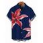 Chemise de vacances pour homme à motif floral lys, chemise boutonnée - Brun 5XL