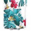 Chemise de vacances pour homme à motif floral tropical et feuilles de jungle, boutonnée - Blanc 5XL