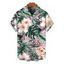 Chemise de vacances pour homme, imprimé floral hawaïen tropical à feuilles d'hibiscus, chemise boutonnée - Rose 5XL