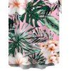 Chemise de vacances pour homme, imprimé floral hawaïen tropical à feuilles d'hibiscus, chemise boutonnée - Rose 5XL