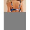 Ensemble de maillots de bain tankini de vacances à imprimé floral hawaïen hibiscus et feuilles, jupe torsadée et froncée - Bleu Ciel XL | US 10