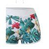 Ensemble de maillot de bain tankini de vacances avec nœud papillon, dos nu, motif floral tropical et feuilles de jungle, shorty - Blanc XXL | US 12