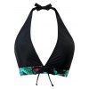 Ensemble de maillot de bain tankini de vacances avec nœud papillon, dos nu, motif floral tropical et feuilles de jungle, shorty - Noir L | US 8