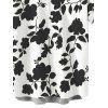 Chemise de vacances pour homme, imprimé floral et silhouette de feuilles, boutonnée - Blanc 4XL