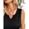 Elegant Dress Colorblock Minimalist Leaf Print V Notched Belt Maxi Dress - BLACK M | US 6