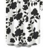 Chemise de vacances pour homme, imprimé floral et silhouette de feuilles, boutonnée - Blanc 5XL