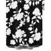 Chemise de vacances pour homme, imprimé floral et silhouette de feuilles, boutonnée - Noir XL