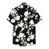 Vacation Couple Outfit Floral Leaf Silhouette Print Cap Sleeve Dress and Shirt Set - Noir S | US 4