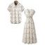 Vacation Couple Outfit Ditsy Flower Print Surplice Long Dress and Shirt Set - multicolor S | US 4