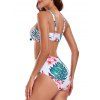 Maillot de bain trois pièces bikini avec nœud papillon, imprimé floral tropical frangipanier et jupe de plage fendue. - multicolor A XXL | US 12