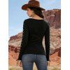 Haut ajusté à manches longues et col rond Solid VO à lacets - Noir XL | US 10