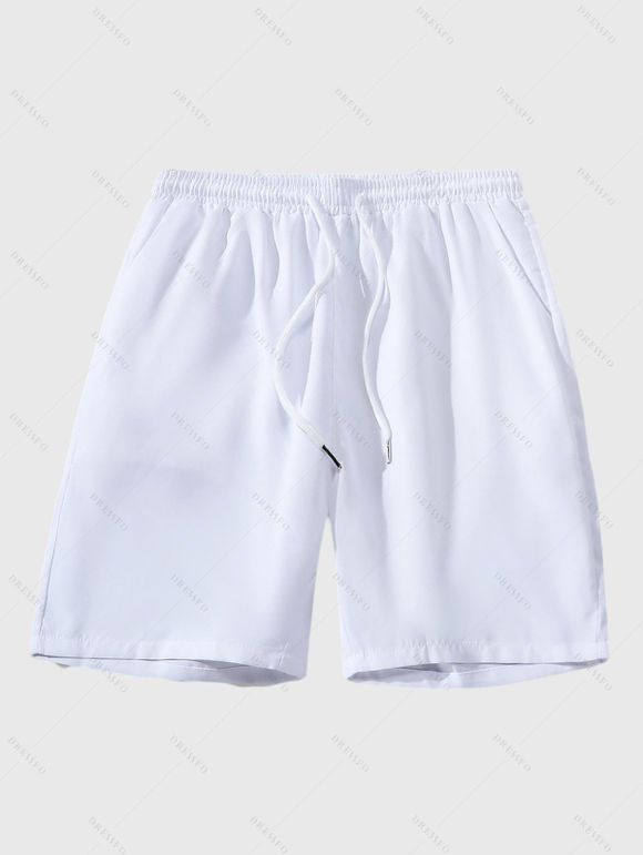 Sweetheart Neck Plum Blossom Ombre Print Belt Dress and Roll Up Sleeve Shirt Drawstring Vocation Outfit - Bleu S | US 4