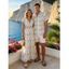 Vacation Couple Outfit Ditsy Flower Print Surplice Long Dress and Shirt Set - multicolor S | US 4