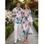 Vacation Couple Outfit Ombre Coconut Tree Print Belt Dress and Shirt Set - Rose S | US 4
