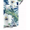 Vacation Couple Outfit Cinched Hibiscus Floral Leaf Print Boyshorts Swimsuit and Shirt Set - Bleu clair S | US 4