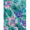 Vacation Couple Outfit Hibiscus Floral Palm Print Cinched Boyshorts Swimsuit and Shirt Set - Vert clair S | US 4