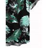 Vacation Couple Outfit Monstera Leaf Print Crossover Ruched Boyshorts Swimsuit and Shirt Set - BLACK S | US 4