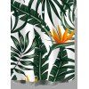 Chemise hawaïenne pour homme, imprimé floral tropical et feuilles de monstera, à boutons - Vert profond 5XL