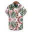 Chemise hawaïenne pour homme, imprimé feuilles de palmier Monstera, à boutons - Rose 5XL