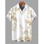 Chemise de vacances pour homme, imprimé floral magnolia délavé, à boutons - Blanc 5XL