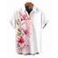Chemise de vacances pour homme, imprimé floral tie-dye lys, chemise boutonnée - Blanc 5XL