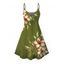 Robe de vacances à imprimé floral Lily et bretelles spaghetti, mini-robe - PLANT GREEN XXXXXL | US 20
