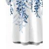 Chemise de vacances pour homme, imprimé feuilles aquarelle ombrées, boutonnée - Bleu Ciel 5XL