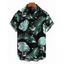 Chemise de vacances pour homme, imprimé feuilles de monstera, boutonnée - Noir M