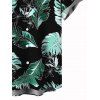 Chemise de vacances pour homme, imprimé feuilles de monstera, boutonnée - Noir M