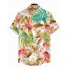 Chemise de vacances pour homme, imprimé floral aquarelle orchidée monstera, chemise boutonnée - Orange 5XL