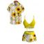 Vacation Couple Outfit Cinched Sunflower Print Boyshorts Swimsuit and Shirt Set - Jaune S | US 4